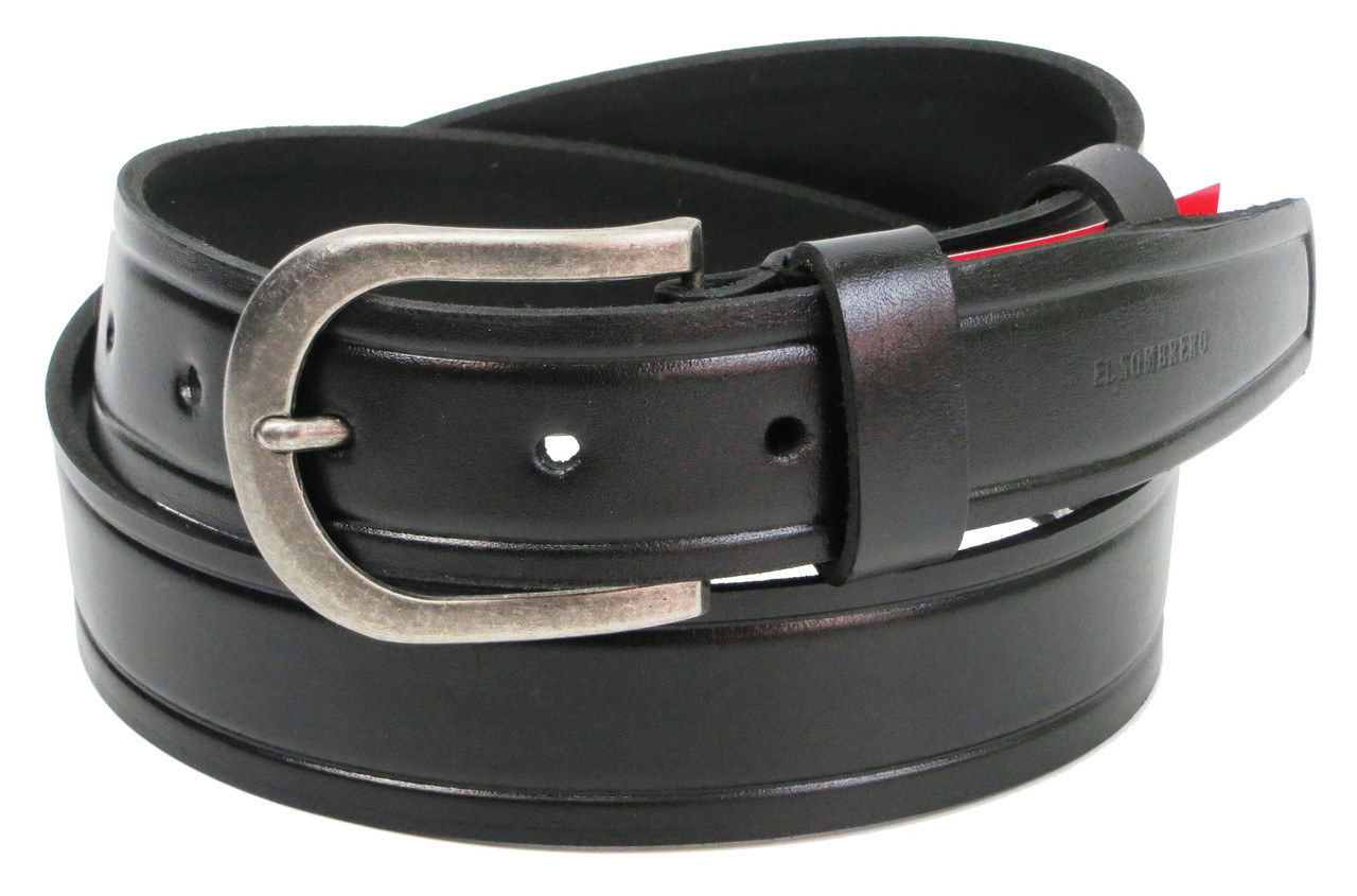 Ремінь чоловічий під джинси зі шкіри Skipper чорний, фото 1