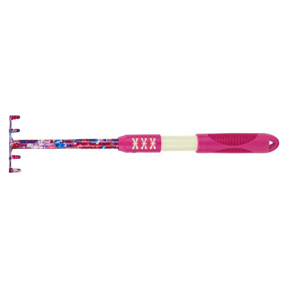 Грабли 5-ти зубчатые 31,5см с резиновой ручкой розовая FLORA - фото 2 - id-p1161893139