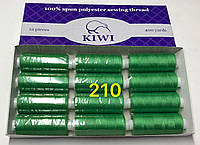 Швейная нитка №40 цвет 210 зеленый-трава-оттенок ( упаковка 12 шт )