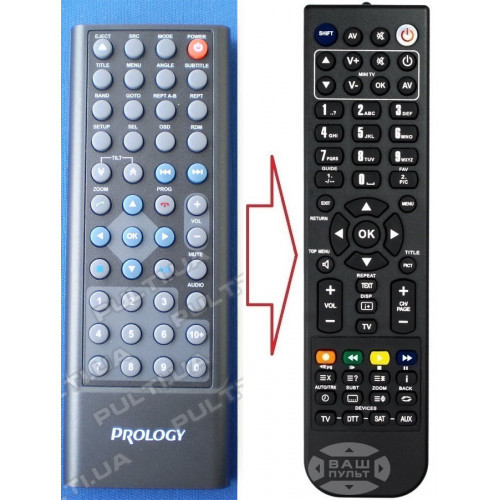 Пульт для PROLOGY DVD 2 DIN (аналог), фото 1