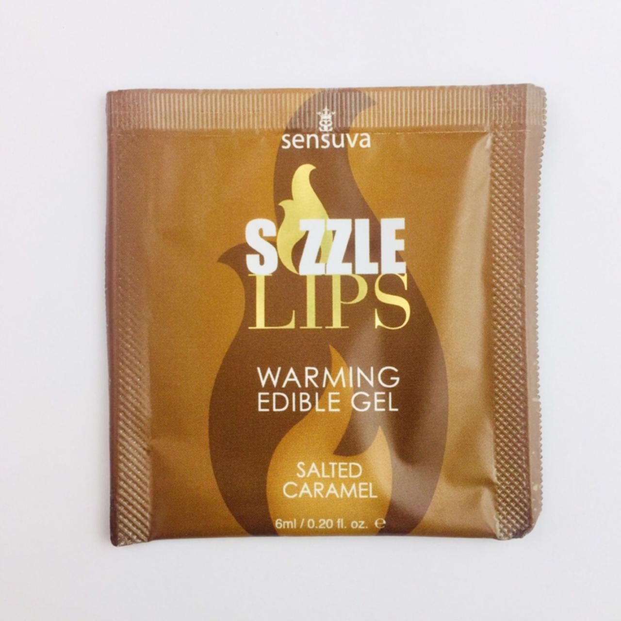 Пробник масажного гелю Sensuva - Sizzle Lips Salted Caramel (6 мл)  18+