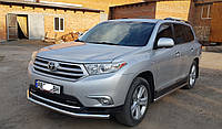 Защита переднего бампера (ус одинарный) Toyota Highlander 2007-2013