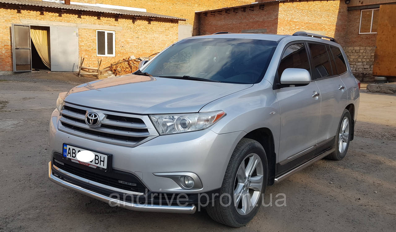 Захист переднього бампера (ос одинарний) Toyota Highlander 2007-2013