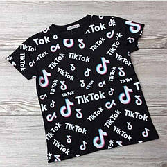 Футболка котонова з принтом Tik Tok для хлопчиків Розмір 128-134 Туреччина