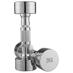 Фітнес гантель хромована на 2кг 1 шт