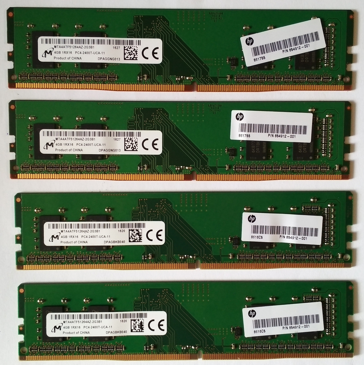 16gb 4x4gb DDR4 Micron PC4-19200U DDR4-2400T RAM Оперативна пам'ять