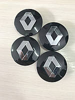 Колпачки заглушки в диски Renault/Рено 57/50/10 мм.PIE8200043899 Черные/Хром