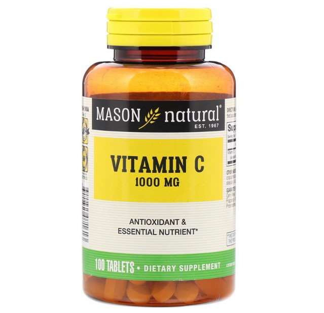 Вітамін С — 1000 (Vitamin C — 1000) Mason Natural, 1,000 мг, 100 таблеток