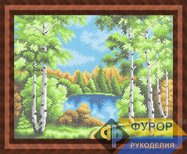 Схема для вишивки бісером - Берізки влітку біля озера, Арт. ПБп3-041
