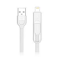 USB кабель Remax Elegant Combo Lightning/microUSB RC-033t, 1m white