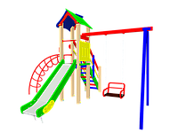 Комплекс детский спортивно-игровой с лианой и качелей "БРАМА"