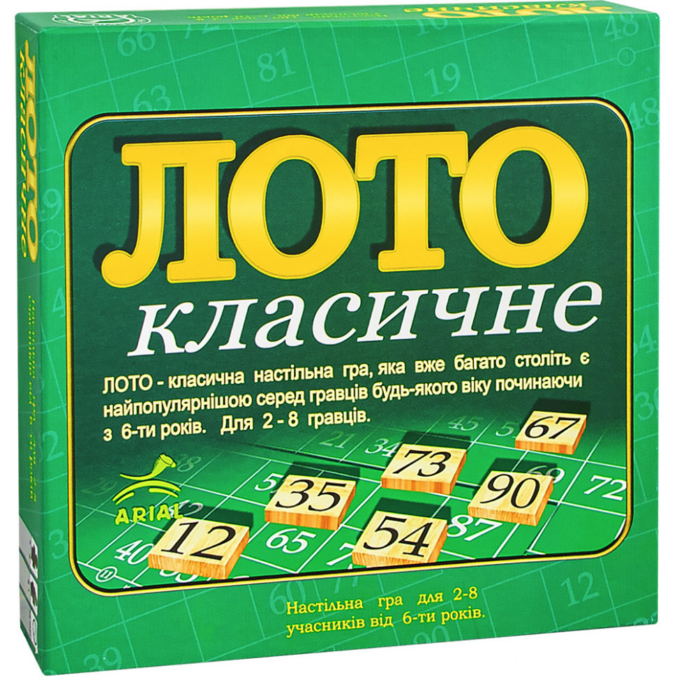 Настільна Гра mebelime Лото класичне Arial 910046 укр. мовою