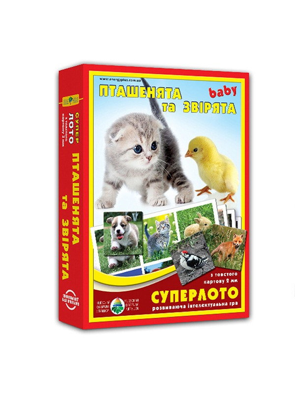 Настільна Гра mebelime  супер ЛОТО "Пташенята і звірята" 81985, 36 карток