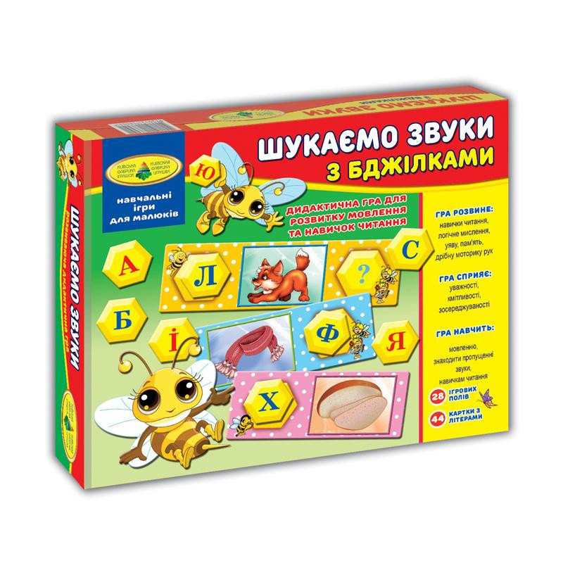 Дитяча настільна Гра mebelime "Шукаємо звуки з бджілками" 82593 укр. мовою