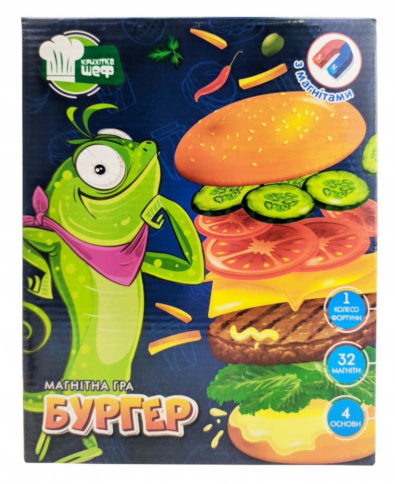 Дитяча магніітна гра mebelime mebelime "Бургер" VT2310-06 укр. мовою, фото 1