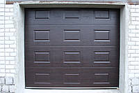 Ворота гаражные секционные 2500×2100 (дизайн филенка, вет венге)