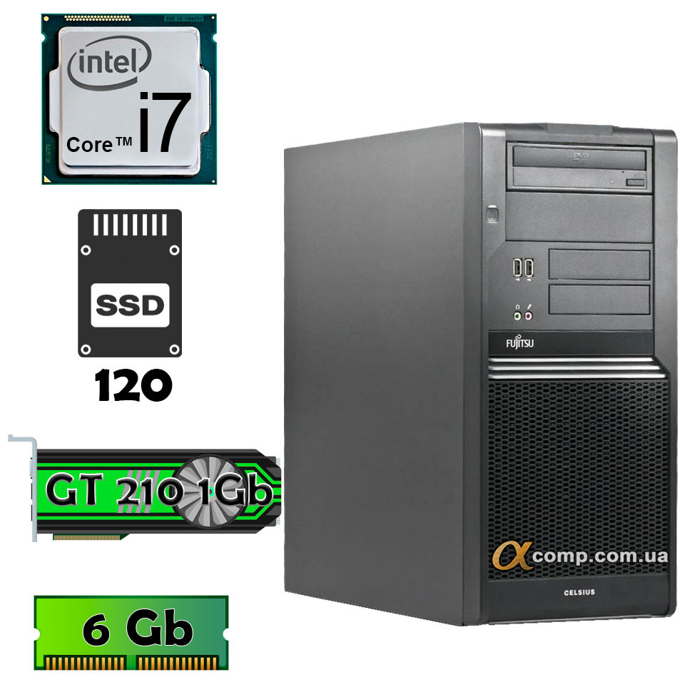 Комп'ютер Fujitsu W480 (i7-860/6Gb/ssd 120Gb/GT 210) БУ