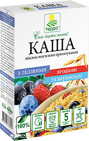 Каша вівсяна з лісовими ягодами та вершками 5 пакетів по 38 г швидкого приготування "Терра" 190 г