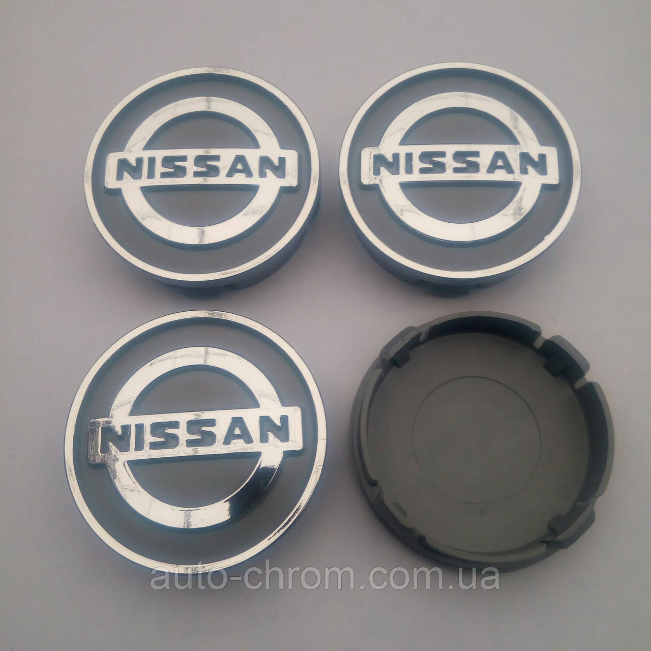 Ковпачки в диски Nissan 55-60 мм сірі, фото 1