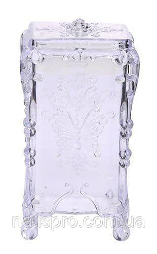 Контейнер для квадратних безворсовий серветок і ватяних дисків, Прозорий