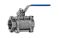 Кран шаровый нержавеющая сталь трехсоставной внутр-внутр резьба Ду 25  AISI 304