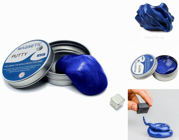 Магнітний розумний пластилін синій Magnetic Putty Blue уцінка