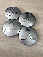 Колпачки заглушки в литые диски Mitsubishi/мицубиси 81/82/10 мм. MR992254 SL-002 Серебро/Хром