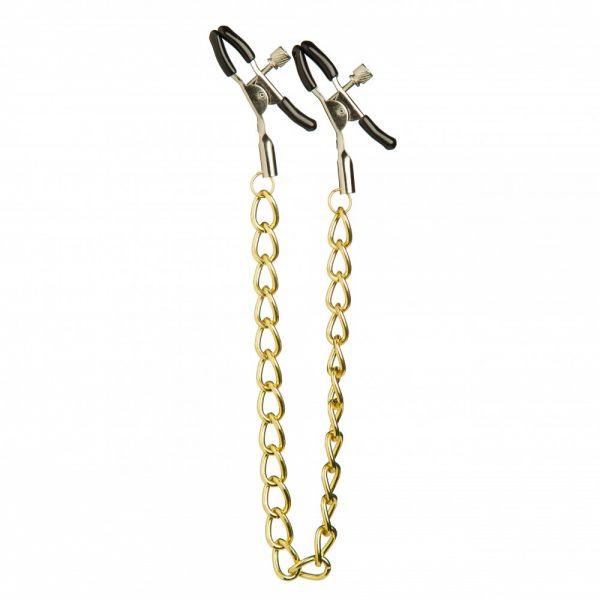 Затискачі на соски з ланцюжком Nipple Long Chain, Gold, фото 1