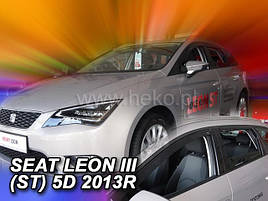 Дефлектори вікон (вітровики) Seat Leon III 2013+ (вставні, 4 шт.) Сombi (HEKO)