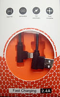 Угловой кабель для зарядки мобильных телефонов Lightning Sertec |1m, 2.4A|