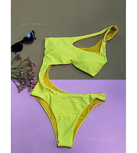 Оптом жіночий злитий купальник (арт. 14-125) 36-42 р. Жовтий