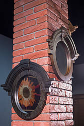 Дзеркало настінне з дерева в лоф стилі \ дуб