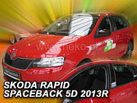 Дефлекторы окон (ветровики) Skoda RAPID SPACEBACK 2013R-> 4шт (Heko)