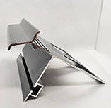 Профіль крапельник алюмінієвий для відкритого балкона та тераси закінчення для плитки та свербіння відлив коричневий 2 м, фото 2