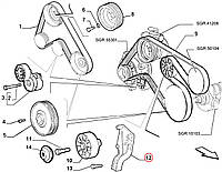 Кронштейн ролика генератора обводного Fiat Doblo 1.9JTD Оригинал (Fiat/Alfa/Lancia) 73503446