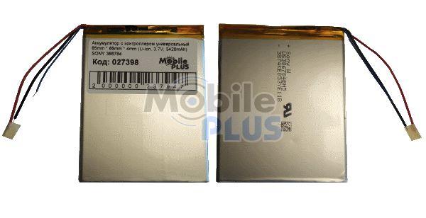 Акумулятор з контролером універсальний 85mm * 65mm * 4mm (Li-ion, 3.7 V, 3420mAh) SONY 386784, фото 1