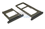 Утримувач Sim-картки (holder) Samsung A530, A730, A8 2018, A8+ 2018 з роз'ємом на карту пам'яті, Black
