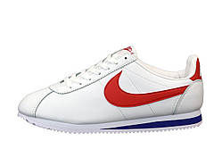 Кросівки шкіряні чоловічі Nike Cortez "Білі з червоним" р. 41-45