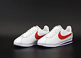 Кросівки шкіряні чоловічі Nike Cortez "Білі з червоним" р. 41-45, фото 2