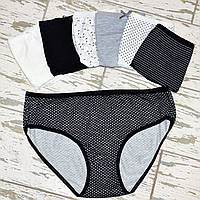 Розмір 3XL. Подарунковий набір жіночих трусиків, чорно-білі труси тижневики, Туреччина, бавовна