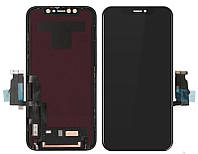 Дисплей для iPhone XR, модуль у зборі (екран і сенсор), з рамкою, чорний, оригінал, знятий із телефона