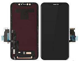 Дисплей для iPhone XR, модуль в зборі (екран і сенсор), з рамкою, чорний, оригінал