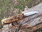 Ніж якут кований ручна робота А7 ,чохол шкіра, фото 3