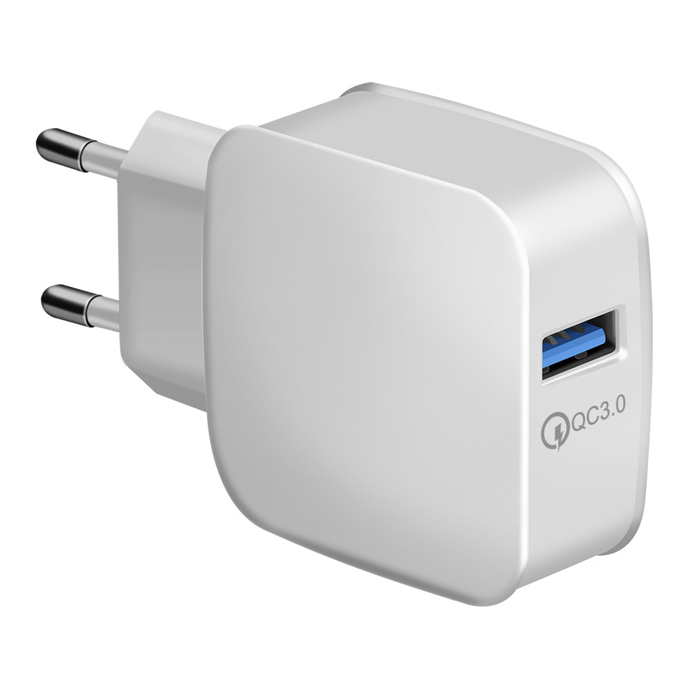 Мережевий зарядний пристрій QC-008 Qualcomm Quick Charge 3.0 1USB - White, фото 1