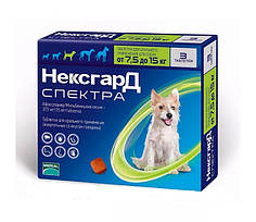 Пігулки від зовнішніх/внутрішніх паразитів Boehringer Ingelheim (Merial) NexGard Spectra M 7.5-15 кг