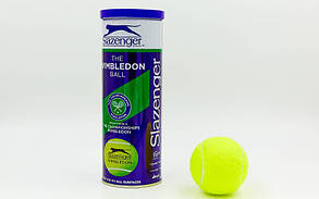 М'яч для великого тенісу SLAZENGER (3шт) 340884 WIMBLEDON (у вакуумному пакованні, салатовий)