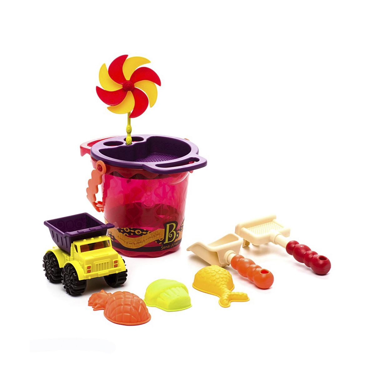 Набір для гри з піском та водою - Ведерце Манго Battat Sands Ahoy – Beach Playset - Medium Bucket Set Mango, фото 1