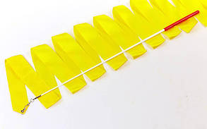 Стрічка для художньої гімнастики з паличкою 4 м Lingo C-7152 (нейлон, l-4 м, паличка-метал, l-47 см, кольори в асортименті)