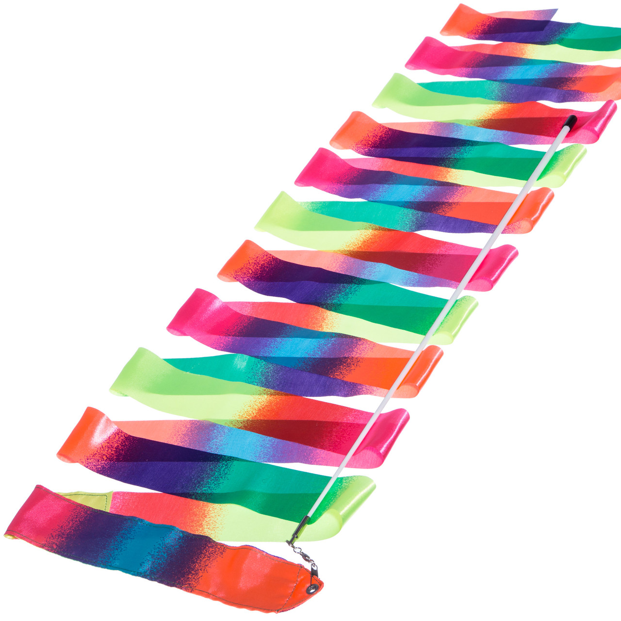 Стрічка для художньої гімнастики з паличкою 6 м Веселка C-1658 (нейлон, l-6м, паличка-метал, l-60 см, кольори в асортименті)