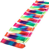 Стрічка для художньої гімнастики з паличкою 6 м Веселка C-1658 (нейлон, l-6м, паличка-метал, l-60 см, кольори в асортименті)